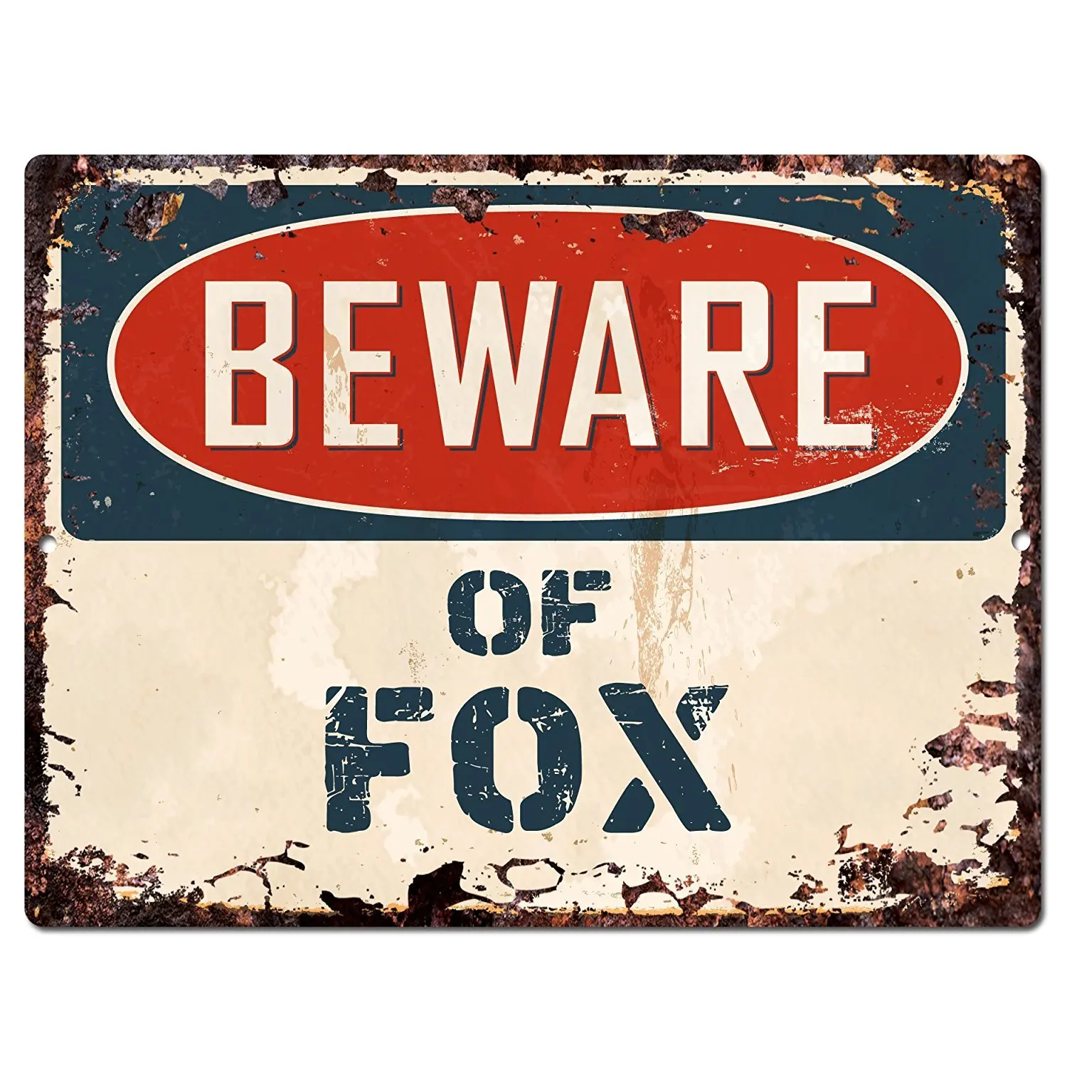 Saugokitės FOX Prašmatnus Pasirašyti Vintage Retro Kaimiškas 9