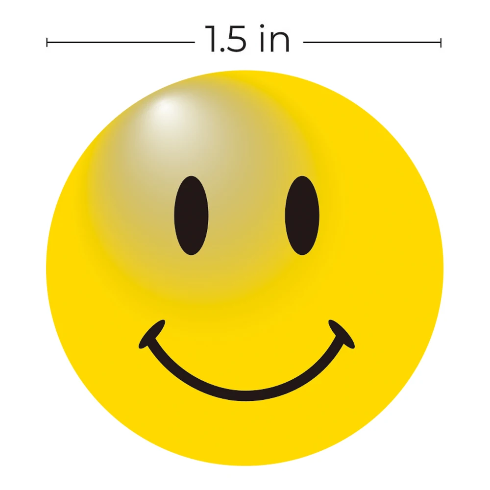1.5 Colių Smiley Veido, Lipdukai Apskritimo Taškus Popieriaus Etikečių 6 Dizaino 100-500pcs Turas Spalvinga Mokytojai Tiekimas už Atlygį, Lipdukai