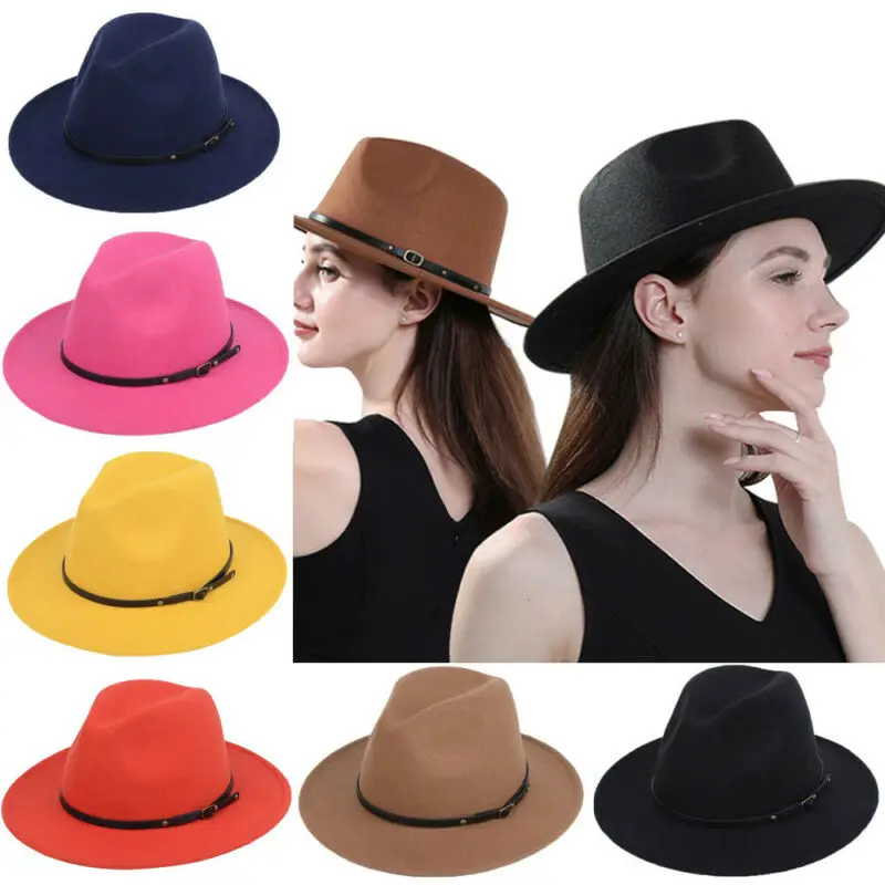 Vyrų, Moterų, Vilnonis veltinis Fedora Skrybėlės Elegantiškas retro Anglijos Provincijos Plačios Skrybėlės Kraštų Panama Džiazo Skrybėlę Kaubojaus Skrybėlę