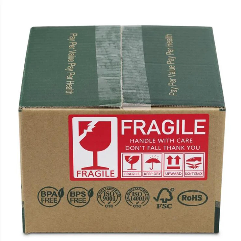 Nelankstykite Silpnos Elgtis Atsargiai Įspėjimo Etikete, Ačiū Etiketės Sandarinimo Lipdukai Shipping Cargo Box Pakuotė Pakavimo Verslo