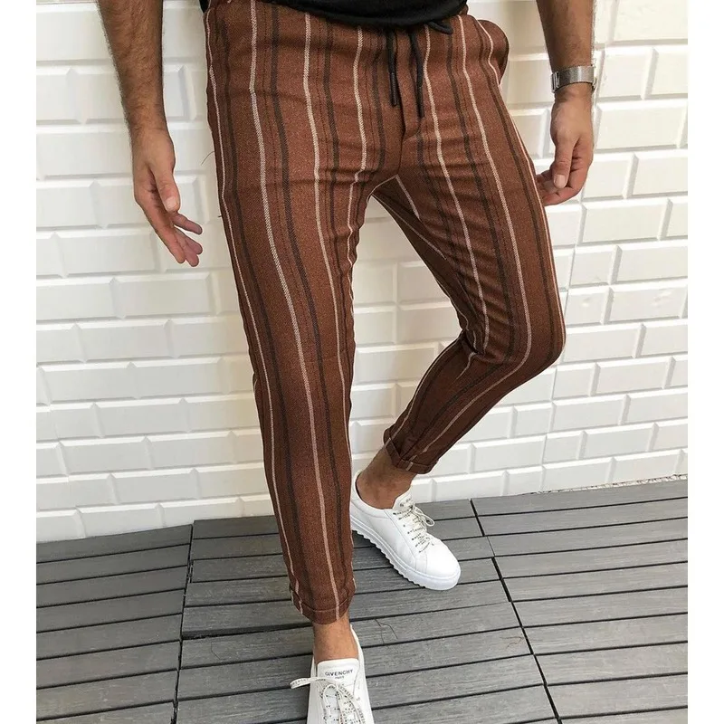 Populiariausi Produkto 2021 M. Rudenį Europos, Amerikos Naujas Vyrų Dryžuotas Spausdinti Atsitiktinis Pants Mens Drabužiai