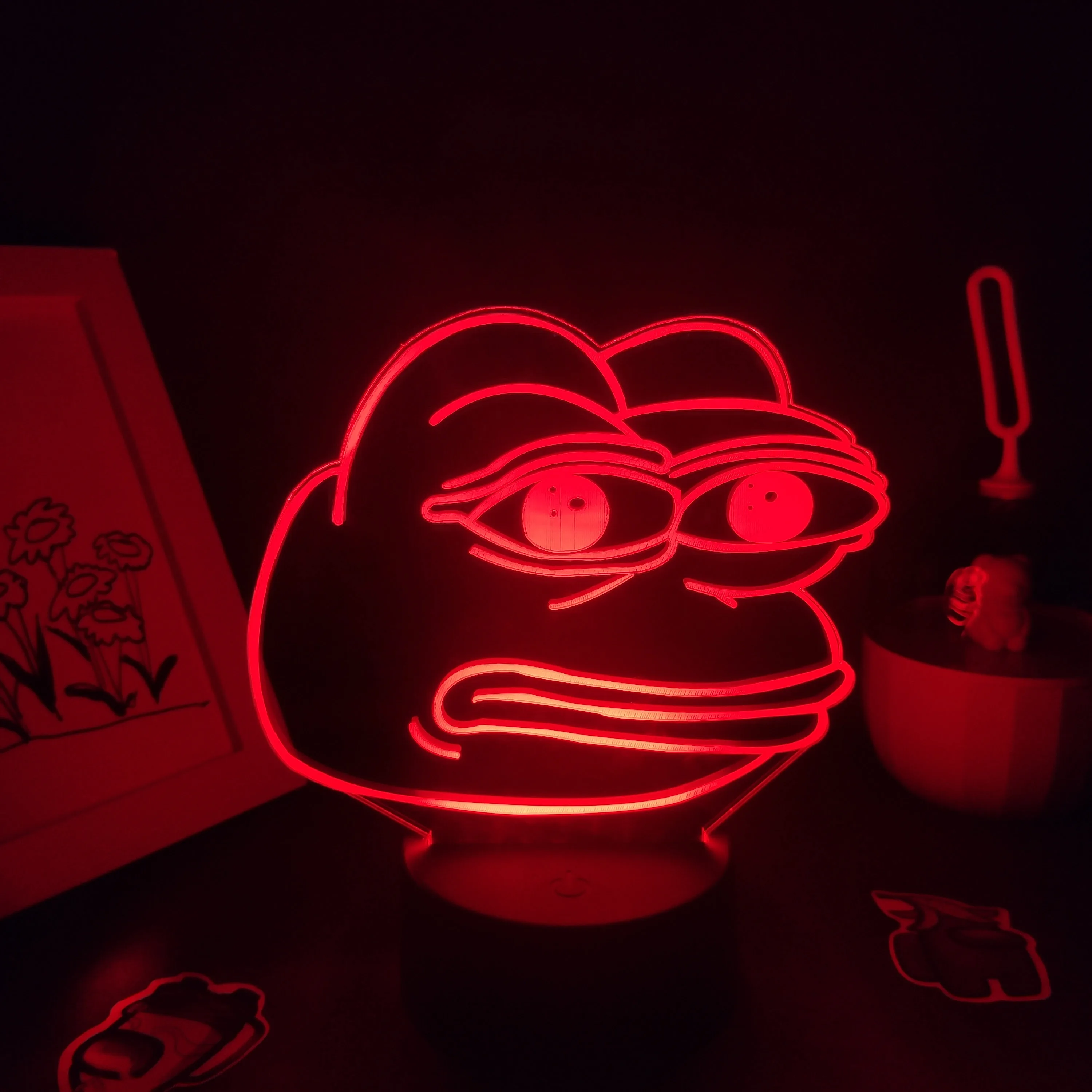 Mielas Gyvūnų Liūdna Varlė Pepe Mano Blogas Geras Žmogus 3D LED Neoninės Lempos RGB Naktį Žibintai Spalvingų Dovanų Vaikams, Vaiku, Miegamojo, Stalo Dekoras