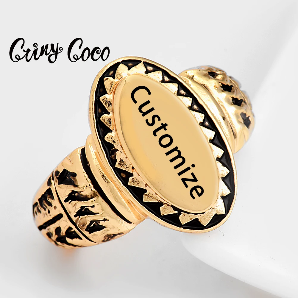 Cring Kokosų Asmeninį Užsakymą Graviruoti Vardą Žiedas Moterims Havajų Aukso Spalvos Individualizuoti Piršto Žiedai, Papuošalai, Motinos, Tėvo Diena