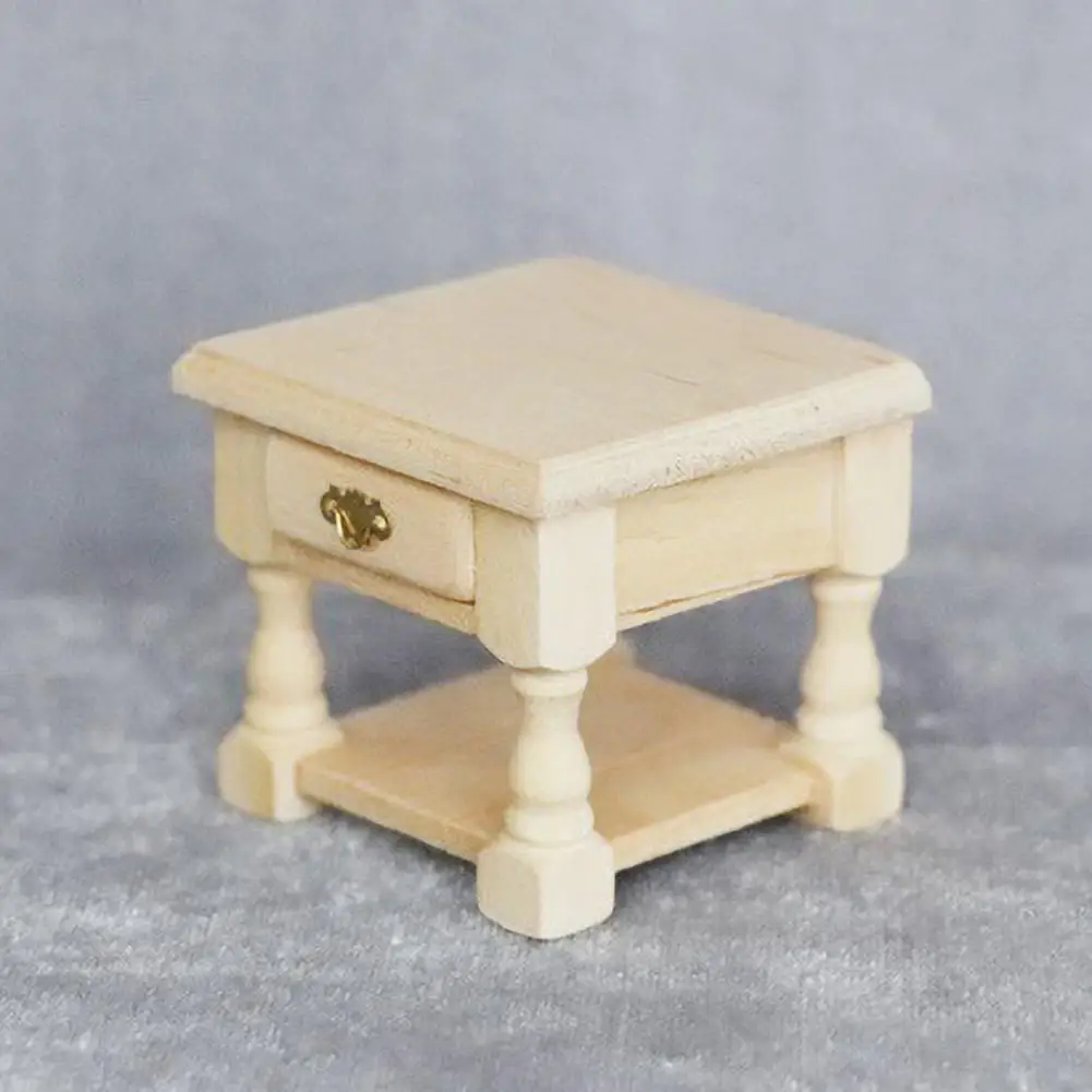 1:12 Miniatiūriniai Lėlių 3D Mediniai Baldai Miniatiūriniai 1-stalčių staliukas Modelis Baldai 1/12 