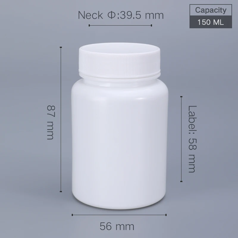20PCS Turo 150ML Plastikinių Medicinos Butelį su Aliuminio Folija Tarpiklis Maisto Klasės tablečių dozavimo butelį Tabletes Vitaminai