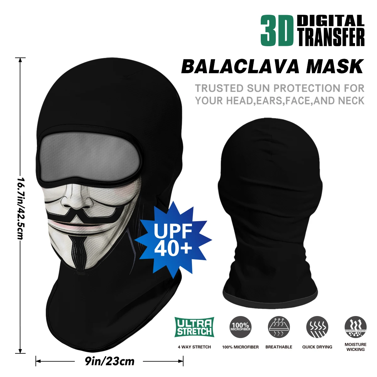 Anonimas Helovinas Bandana Šalikas Armijos Balaclava Daugkartinio naudojimo Lankelį Veido Kaukė Lankelis Taktinis Facemask V for Vendetta Moterys Vyrai
