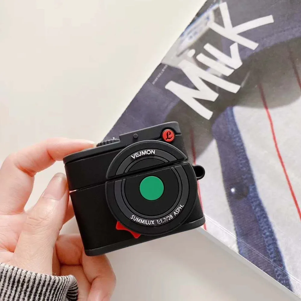 3D Mielas kamera atveju AirPods 1 2 baterijos lauke minkšto silikono ausinių apsaugos dangtelis AirPods Pro 3 coque Priedai
