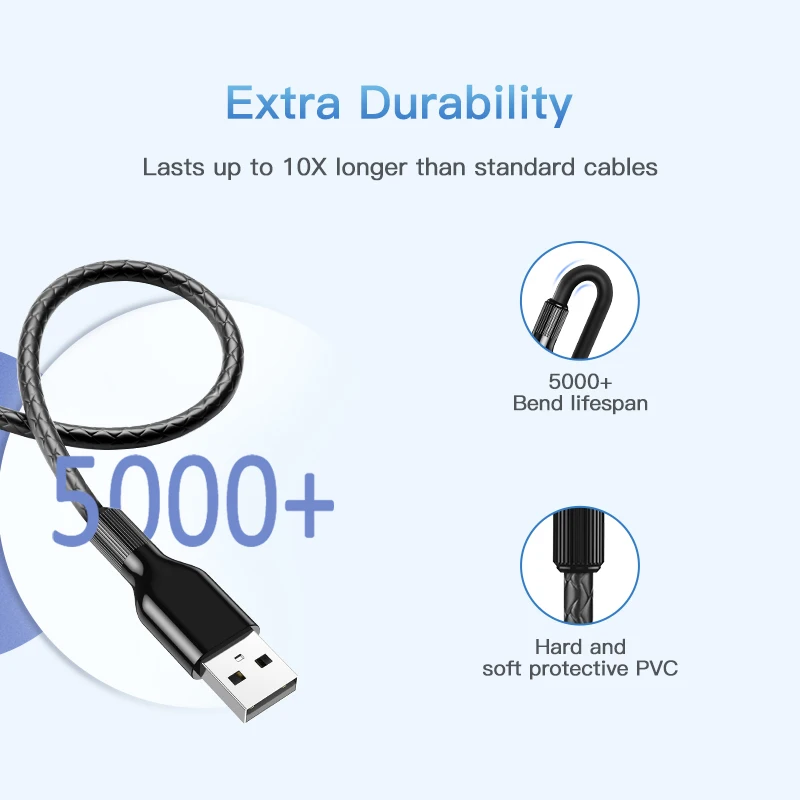 Micro USB Kabelis, Įkroviklis, skirtas Samsung Galaxy S7 S6 3A Greito Įkrovimo Mobiliojo Telefono Įkroviklio Laidą Xiaomi Planšetinio kompiuterio USB Kabelis Viela