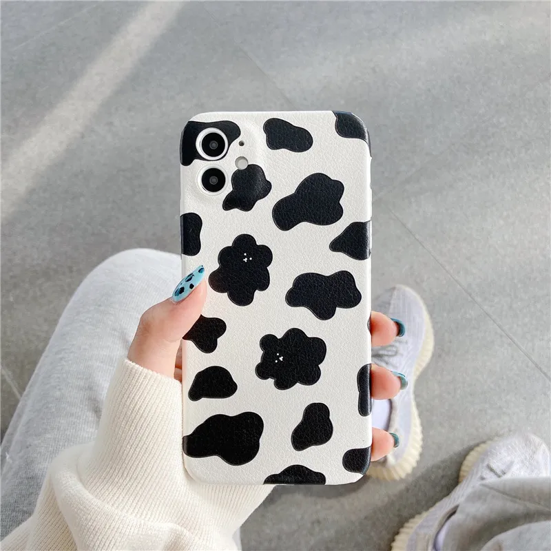 Mados karvė Modelis Matinis Telefono dėklas skirtas iPhone 11 12 Pro Max XR X XS Max 7 8 plius Airpods 2 Pro Dangtelį, Mielas, Juokingas, Minkštas Rubisafe