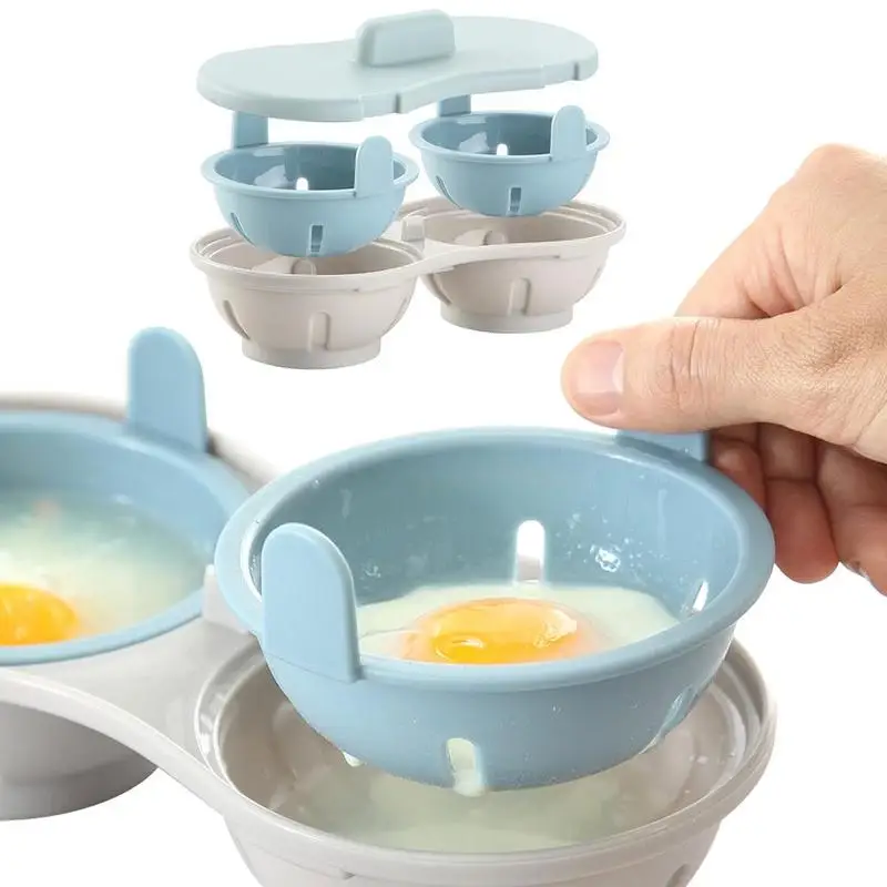 Nauji Plastikiniai Kiaušinių Brakonierius Brakonieriavimo Ankščių Mikrobangų Kiaušinių Dėklas Kiaušinio Formos, Žiedai, Vandens Virtuvės Maisto Ruošimo Priemonės Blynas Maker