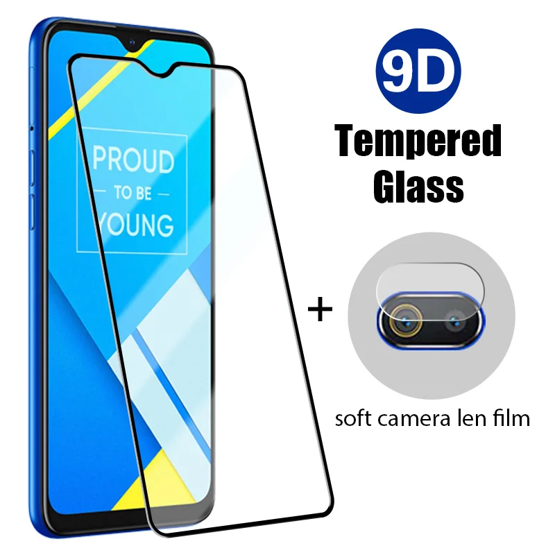 Screen Protector 2IN1 Visiškai Padengti Priekinio Stiklo Realme 7 Pro 7 5G 7i Kamera Len Filmas Realme C3 C11 C12-C15 C17 C2 C1 Stiklo