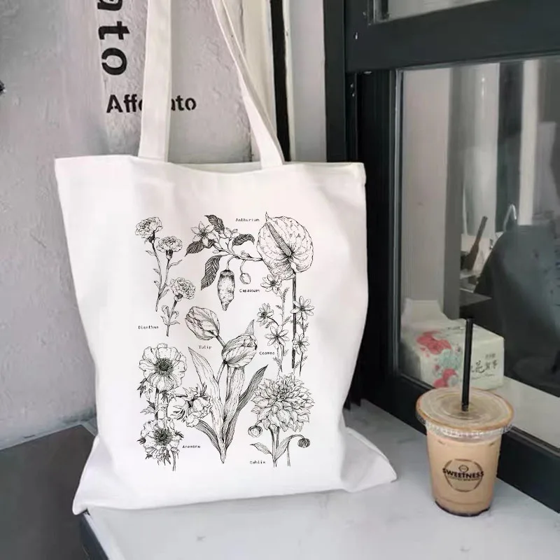 Drobės krepšys Moterims didelės talpos įdomus nešti maišą anime Harajuku moterų kelionės shopper bag animacinių filmų daugkartinio naudojimo Ponios pirkinių krepšys