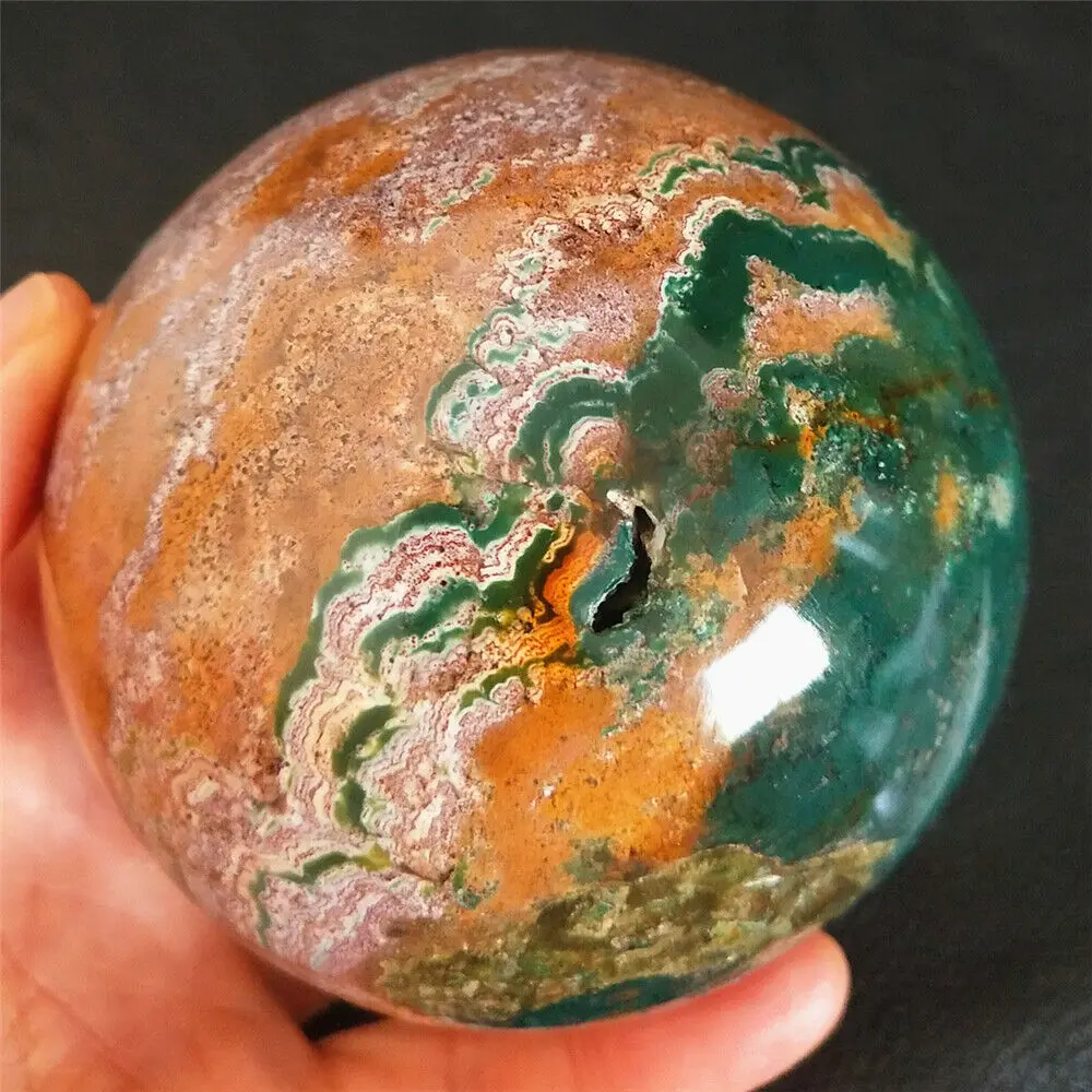 Natūralus Jūrų jasper agato akmuo kamuolys Kvarco Kristalo Srityje Mineralinių Gydomųjų