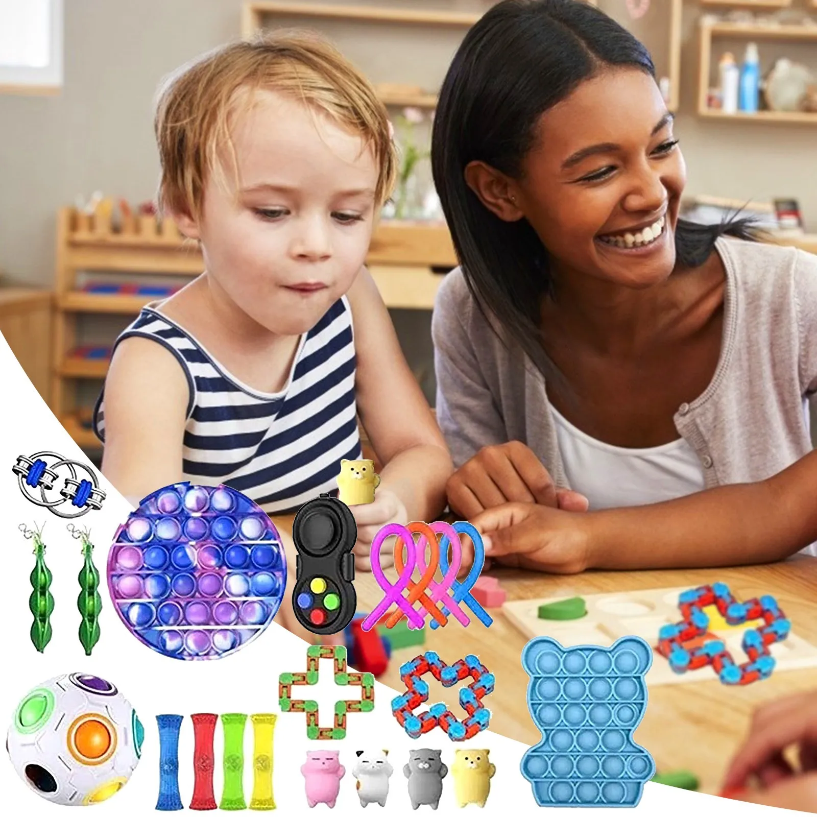 Fidget Žaislų Rinkinys Pigūs Jutimo Fidget Žaislų Paketas, skirtas Vaikams ar Suaugusiems Išskleidimo Žaislas fidjets žaislų paketas антистресс Anti-Stresas Dovana