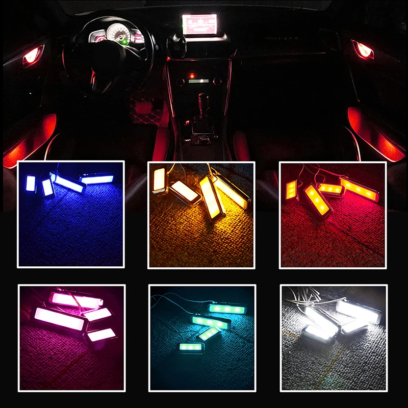LED Ambient Light Car Vidinis Dubuo Porankiu Žibintai Vidaus Durų Rankena Šviesos Dekoratyvinės Lempos Automobilių Reikmenys