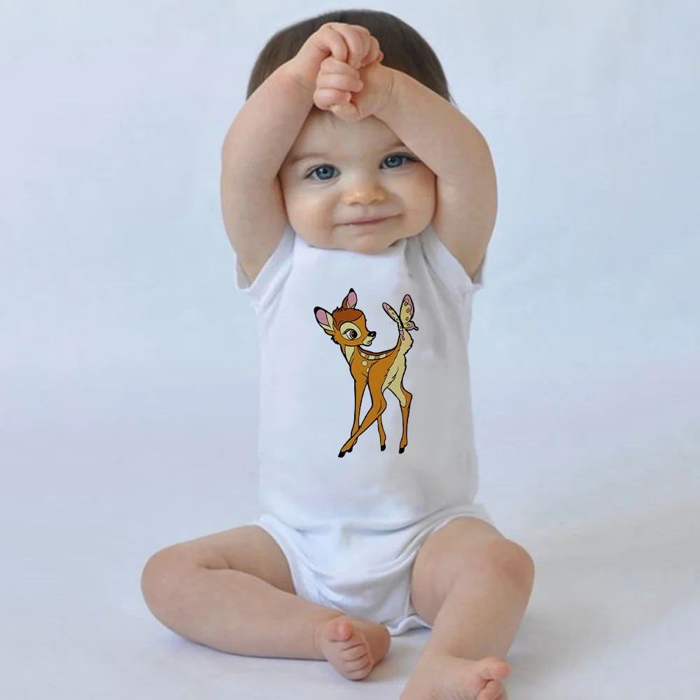 Kūdikių Elnias Bambi Mažylis Berniukas Bodysuit Animacinių Filmų Mados Vasaros Romper Twin Kūdikių Drabužėliai Mielas Ropa Bebe Mergina Kūdikių Jumpsuit