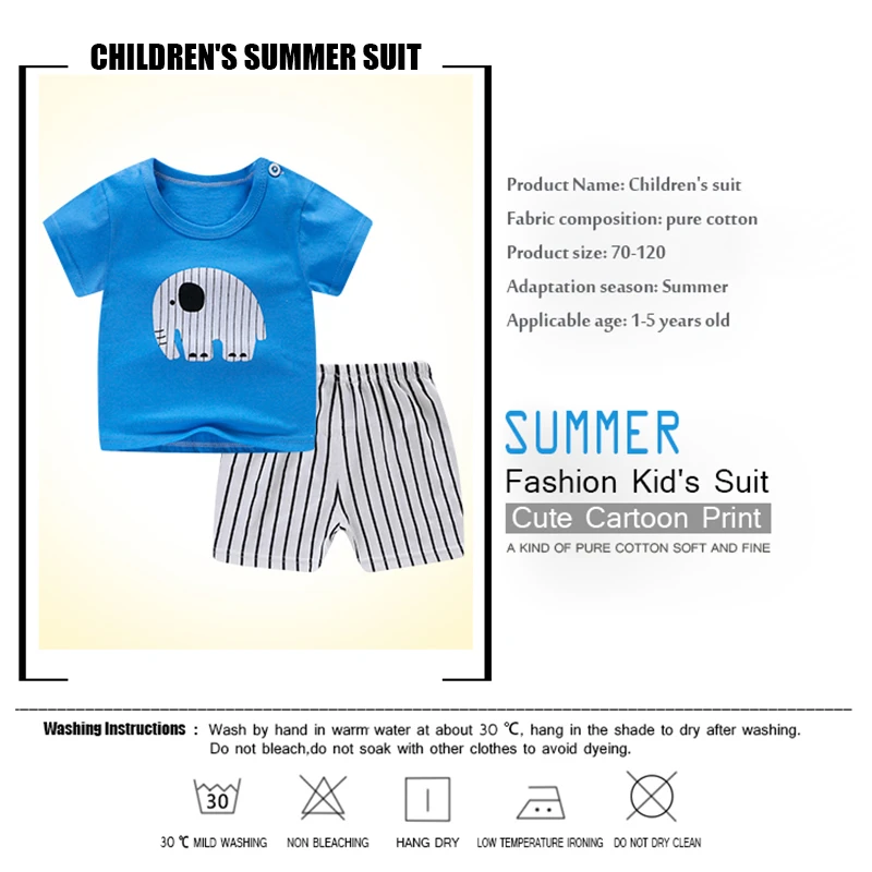 2021 Vasaros Grynos Medvilnės Baby Vaikų Minkštas Kombinezonas Šortai marškinėliai Šortai Berniukas ir Mergaitė Vaikams, Cartoon Mielas Modelio Drabužius 0-6Y