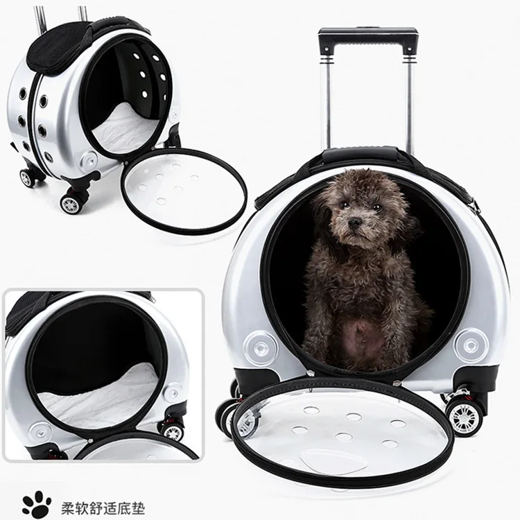 Astronautas langą burbulas nešiojamasis lagaminas kvėpuojantis kosmoso kapsulė skaidrus pet kuprinė šuo, katė kuprinė ranka stumti dvejopo naudojimo
