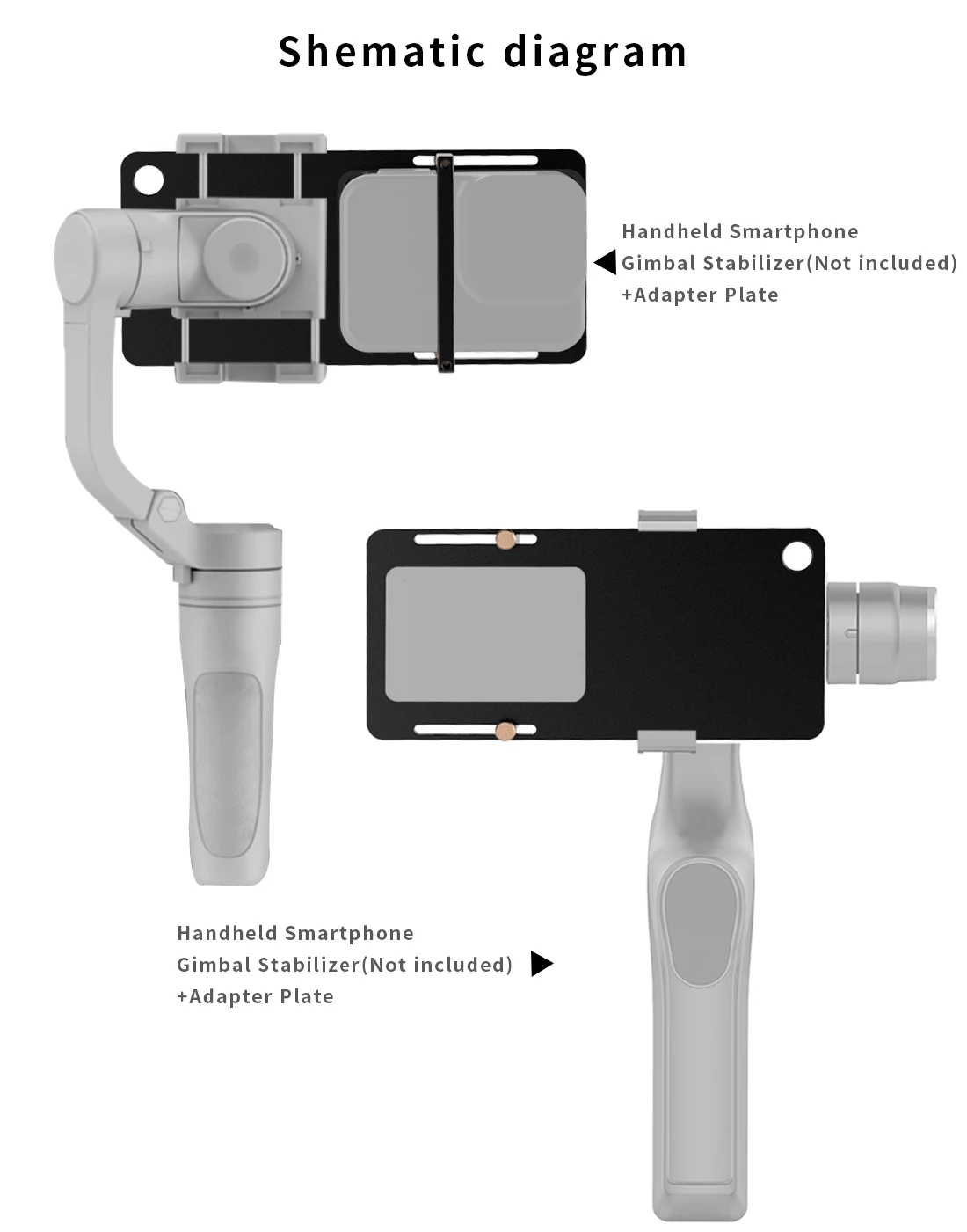 FEICHAO Nešiojamą Gimbal Adapterį Switch Mount Plokštė, skirta GOPRO 8 Įrašą Adapteris EKEN Veiksmų Fotoaparatą, OSMO Mobiliojo Stabilizatorius