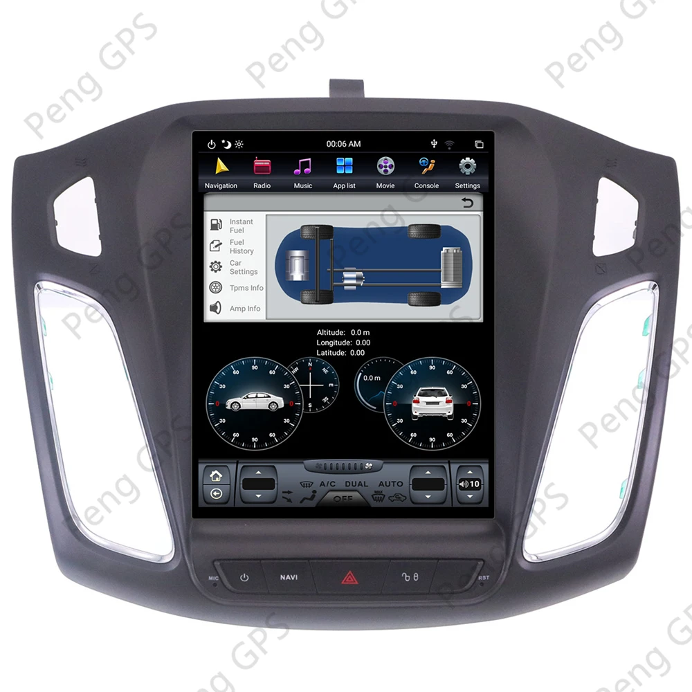 10.4 Colių 1Din Radijo GPS Navigacija Ford Focus 2012-2018 Tesla Stiliaus Automobilio DVD Grotuvas 