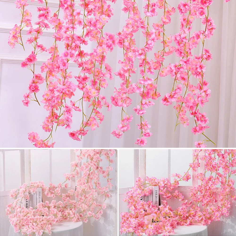 Cherry blossom Rotango Vestuvių Arkos apdaila Vynuogių Dirbtinės gėlės Namų dekoro 