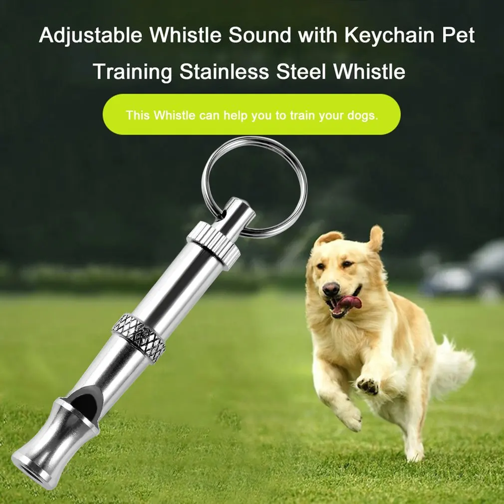 1Pc Karšto Naminių gyvūnų, Šunų Mokymo, Reguliuojamas Švilpuko Garso Pet Produktų Šuo Šuniukas Šuo Whistle Nerūdijančio Plieno Švilpukas Key Chain Karšto