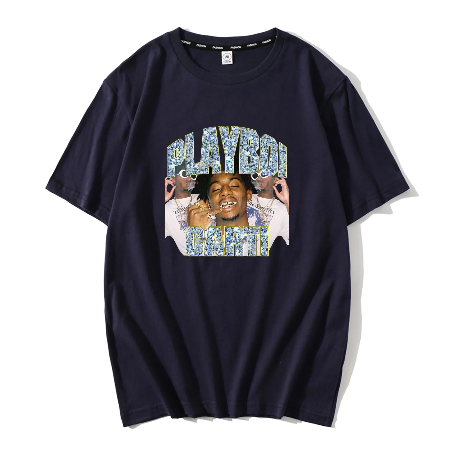 2020 metų Vasaros Naują Playboi Carti Juokinga Reperis Hip-Hop Mens Estetinės Mados Atsitiktinis Streetwear Camisetas Hombre Viršūnes Vyrams