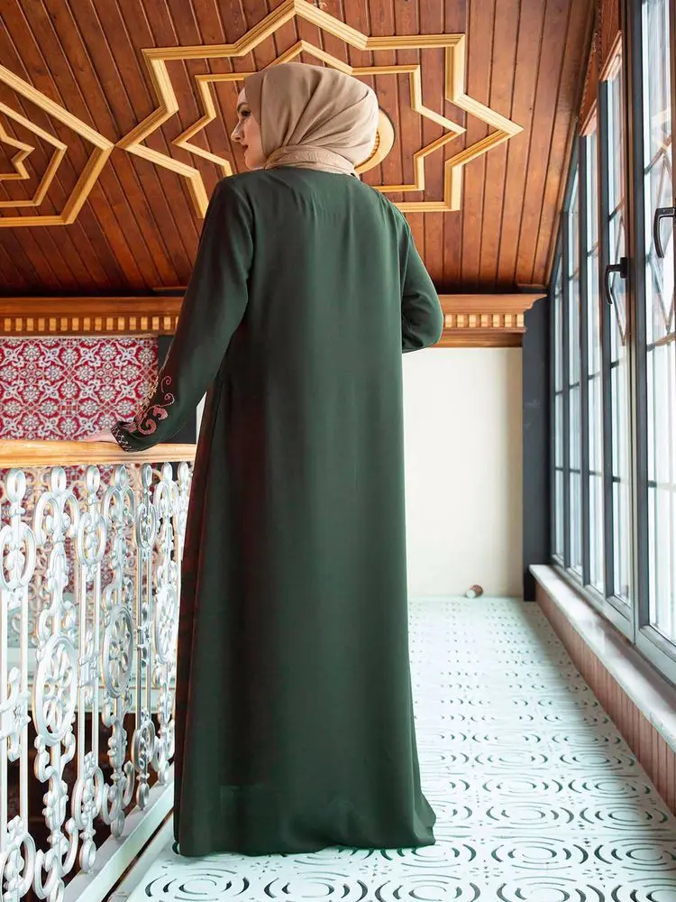 Ramadanas Kaftan Dubajus Abaja Turkijos Musulmonų moterys skarelė suknelė Islamo Kaftan Marocain suknelės Vestidos Eid Mubarakas Skraiste Femme