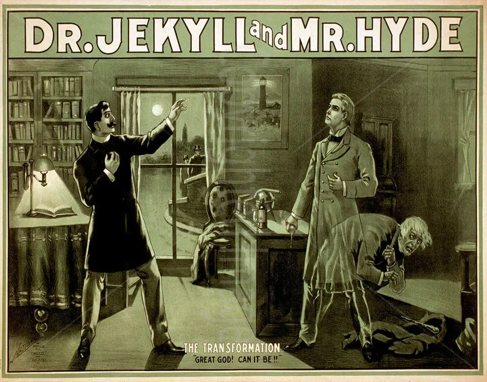 Dr Jekyll ir Mr Hyde METALO SKARDOS PASIRAŠYTI SIENOS PLAKATAS LENTA