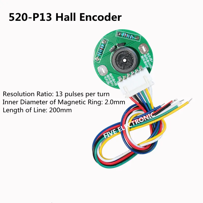 520-P. 13 Salė Magnetas Encoder Kodas Plokštė Magnetinės Indukcijos Sukimosi Naudoti 520 DC Variklis Kvadratinių Bangų Balansą Automobilį
