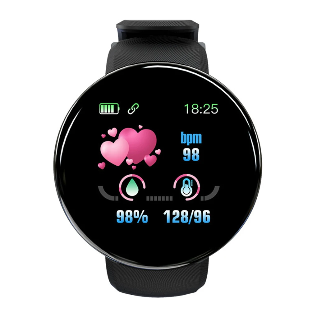 D18 Širdies ritmas, Kraujo Spaudimas Smartwatch Spalvotas Ekranas Fitness Tracker Smart Žiūrėti IP65 Vandeniui Apyrankė