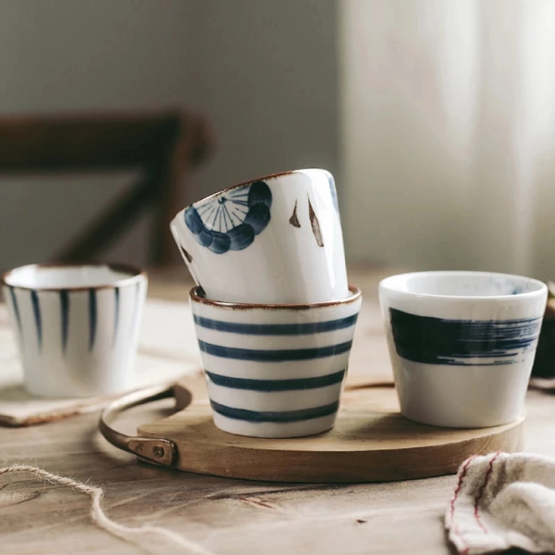 Naujų Kūrybinių Keramikos Teacup Nustatyti Japonijos Puodeliai Pusryčiai Pieno Taurės Retro Keramikos Kavos Puodelio Drinkware Kung Fu Puodelio Likerio Teacup