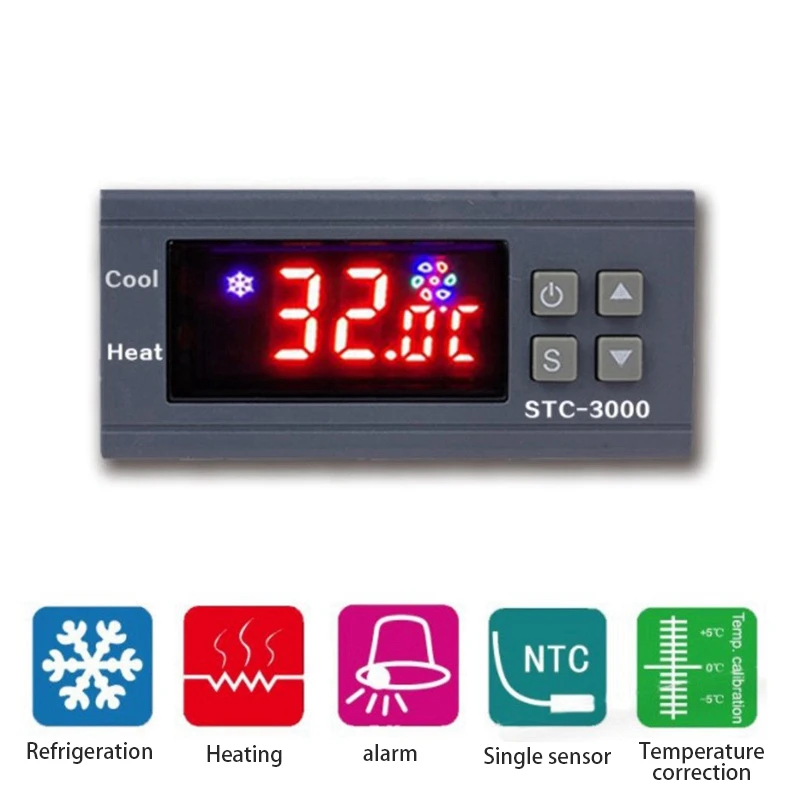 STC-3000 Aukšto Tikslumo Skaitmeninis Termostatas, už Inkubatoriaus Temperatūros Reguliatorius Thermoregulator Šildymo Aušinimo 220V