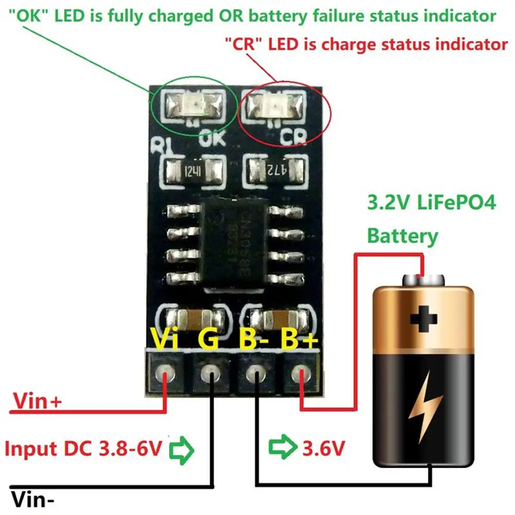 1A 3.2 3.6 V V LiFePO4 Baterija Skirta Krovimo Modulis Li Polimero Cell Baterijos Įkroviklio įvestis 3.8 V 4.2 4.5 V V 5V už Ebike UPS Automobilį