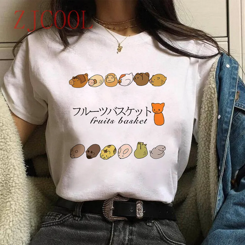Juokingas Anime Vaisių Krepšelio marškinėliai moterims Rožinė Jurijus Nakamura Angelas Viršuje Harajuku Estetinės Negabaritinių drabužius Moteris/Vyras, T-shirt