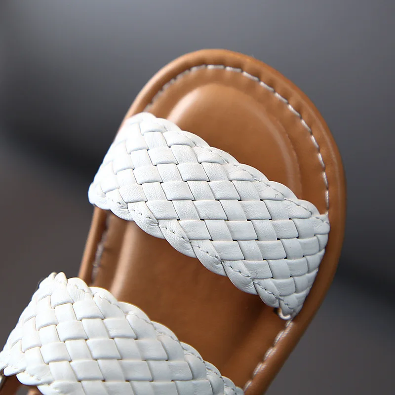 Mergaičių sandalai nauja vaikų batai vasaros vaikų austi sandalai minkštas vienintelis kūdikių bateliai