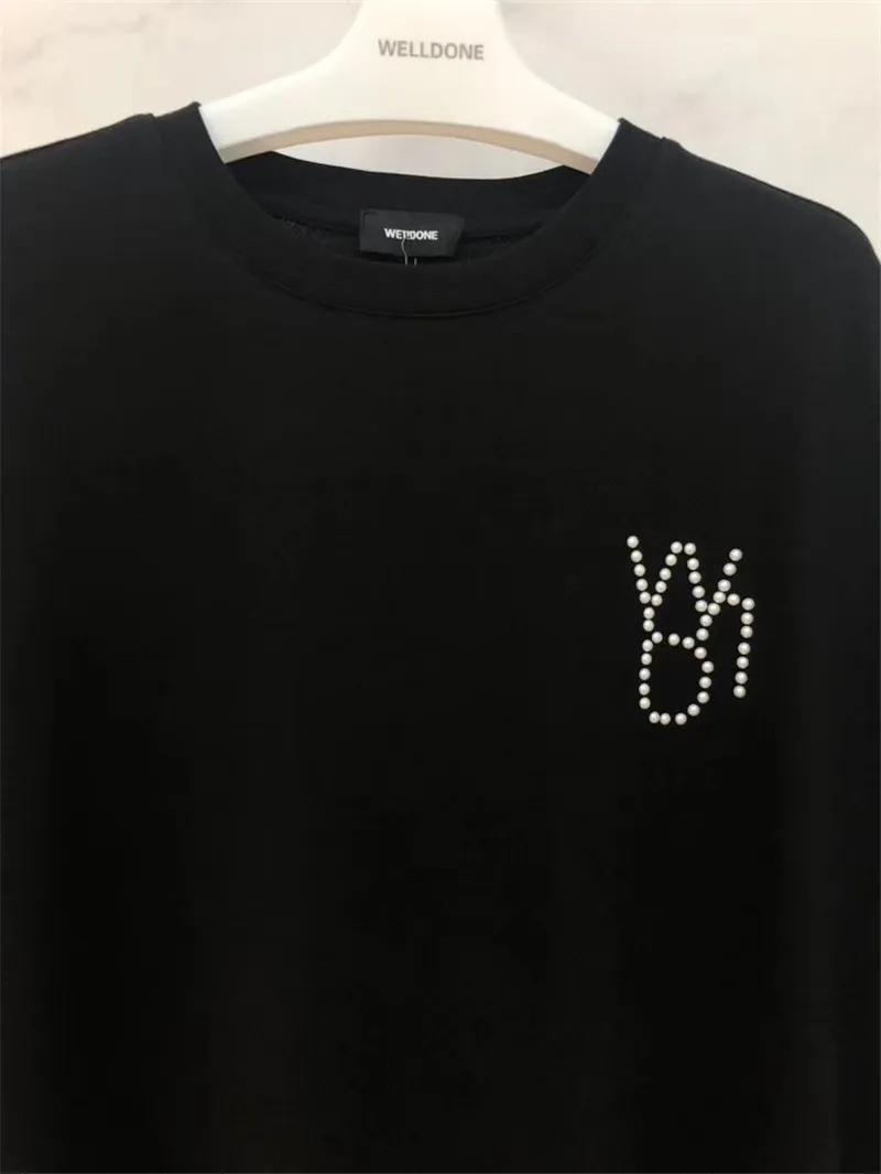 Negabaritinių Gręžimo Logotipas WE11DONE marškinėliai Vyrams, Moterims GERAI PADARYTA T-shirt Tees