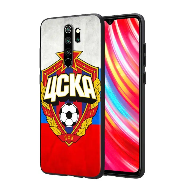 Silikoninis Dangtelis, PFC CSKA Moscow Futbolo Komanda Xiaomi Redmi Pastaba 10 9 9S 8T Max 8 7 6 5 Pro 5A 4X 4 Black Telefono dėklas