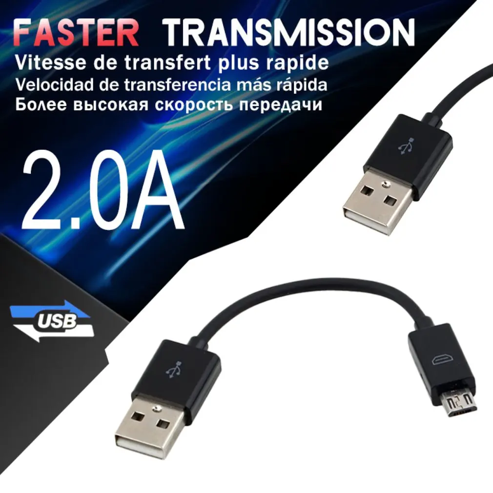 Universalus 10CM USB 2.0 A-Micro B Duomenų Sinchronizavimo Įkrovimo Kabelį, Laidą mobilusis telefonas, Nešiojamas PC Naujas Vyrų Vyrų Kabelis
