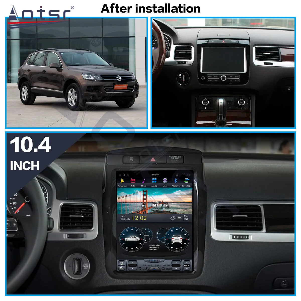 Volkswagen VW Touareg 2010-2017 Android Automobilio Radijo Grotuvas GPS Navigacija, Auto Multimedia Stereo Vaizdo Headunit carplay 4G SIM