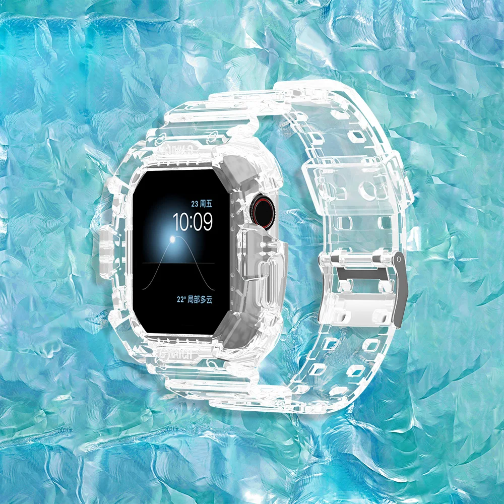Sporto Silikono Dirželis Apple Watch Band Serijos 6 SE 5 4 3 2 Skaidrūs Iwatch apyrankę 38mm 40mm 42mm 44mm Watchband