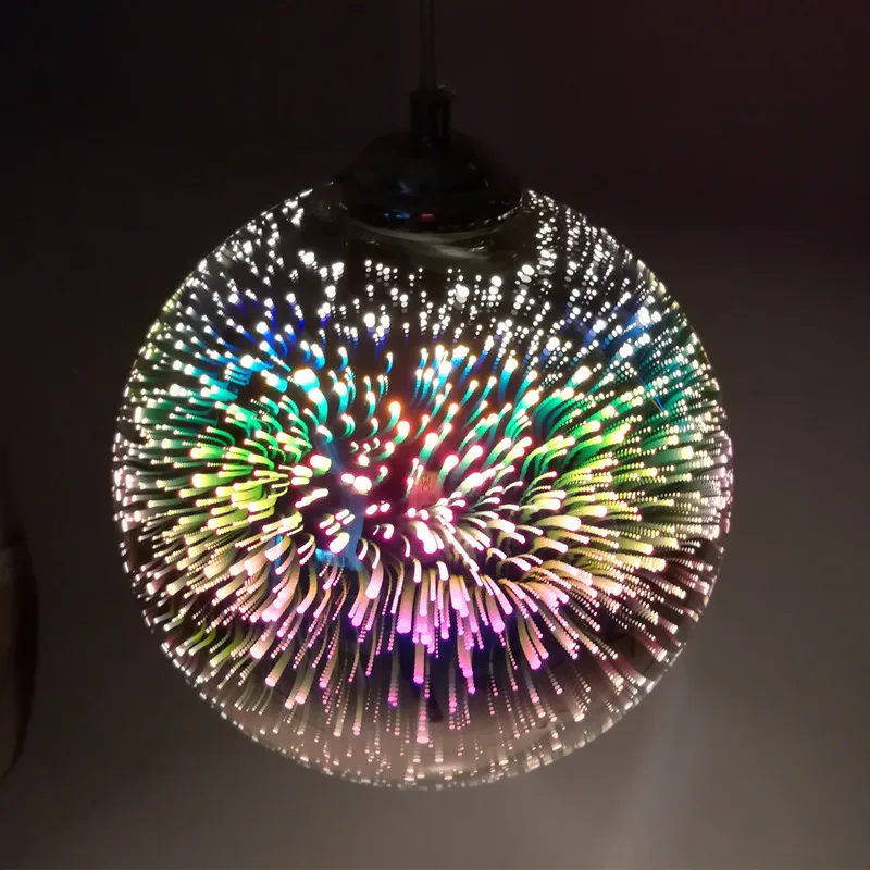 Klasikinis Dizainas LED Lempos Pakabukas Žibintas 3D Spalvinga, Padengtą Stiklo Veidrodis Kamuolys Kabo Šviesos Šviestuvas