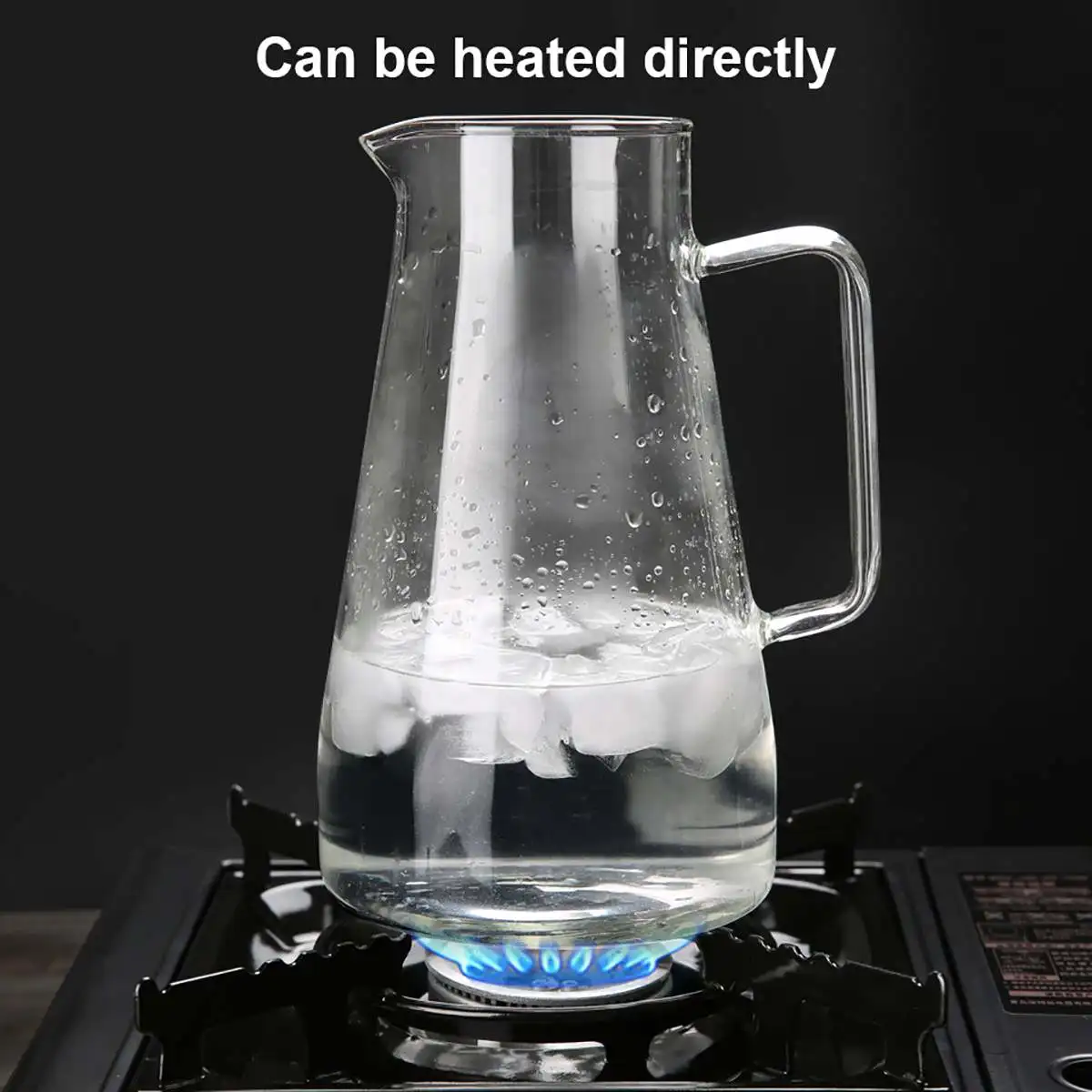 Heatproof Stiklo Grafinas su Nerūdijančio Plieno Dangteliu Karšta arba Šalta Vandens Ąsotis 1.8 L Vandens Ąsotis Sultims Grafinas Kokteilis bakas