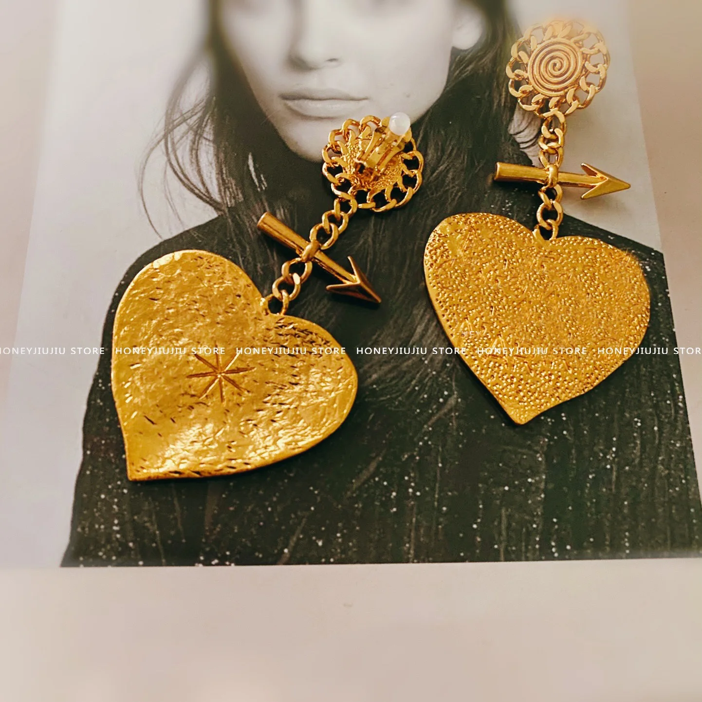 Prancūzija Garsaus Prekės Ženklo Širdies Gold Vintage Lašas Auskarai Moterims Aukščiausios Kokybės Prabangios Juvelyrikos Dizaineris Kilimo Ir Tūpimo Tako 2021 Madinga Goth Boho