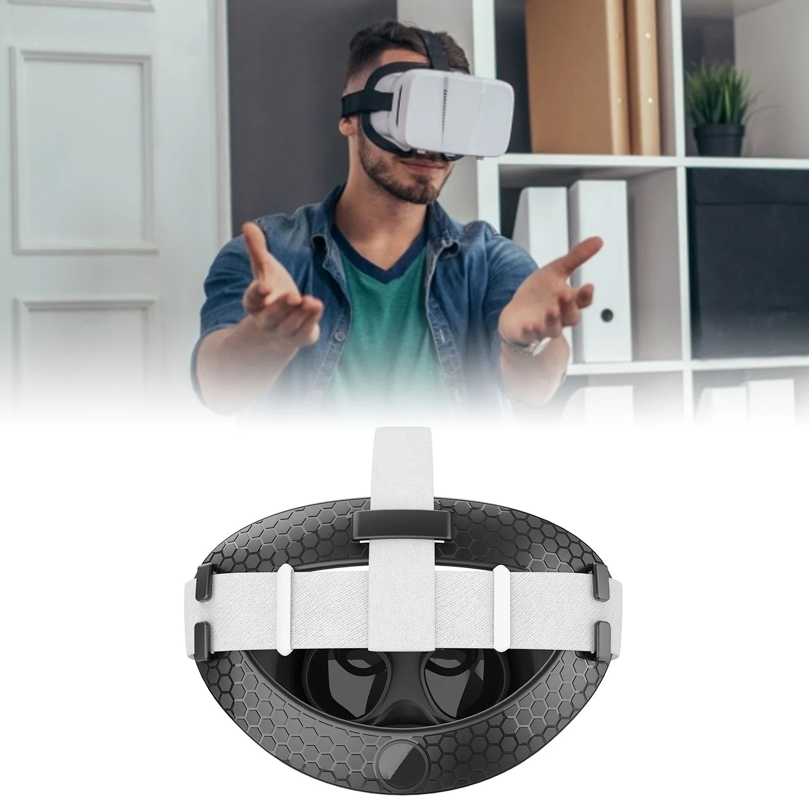 VR Ausines Mygtukai ekrano užsklandą Pagalvėlių Oculus Quest 2 Minkšta Guma, Sumažinti Galvos Slėgio Dirželis Oculus Quest 2 Vr Priedai 2021