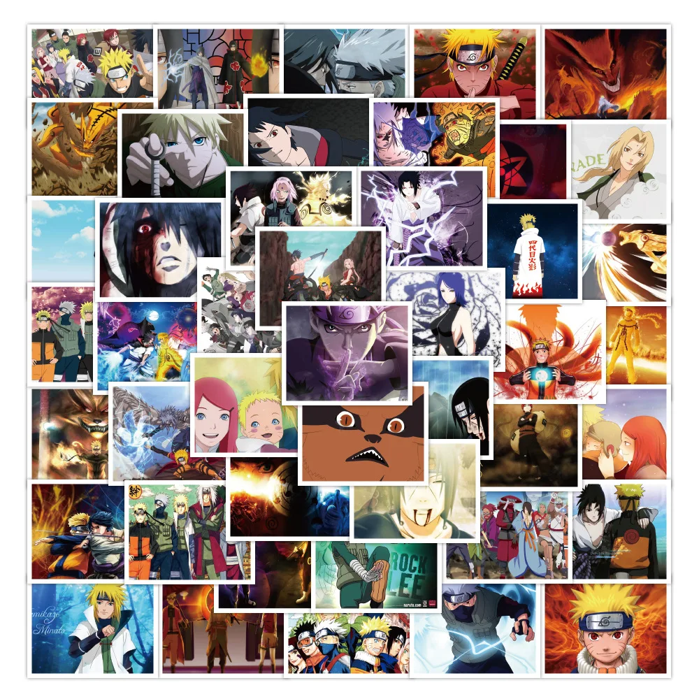 50pcs, Bandai Naruto Lipdukai, Nešiojamas Dviračių Reikmenys Vandeniui Anime ir Animacinių filmų Skaičius Lipdukai Lipdukai Žaislai Vaikams Dovanų