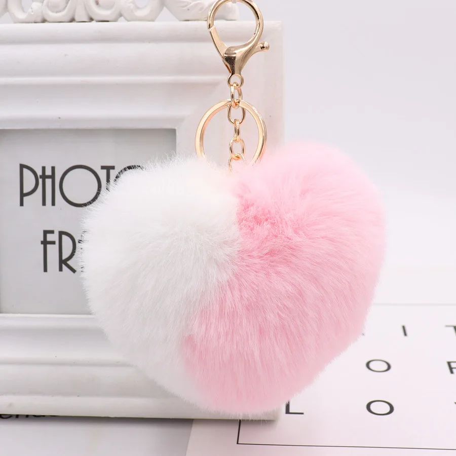 Spalvų atitikimo meilės maišas pakabukas pliušinis žaislas persikas širdies keychain automobilio pultelio lady rankinėje, krepšyje žavesio