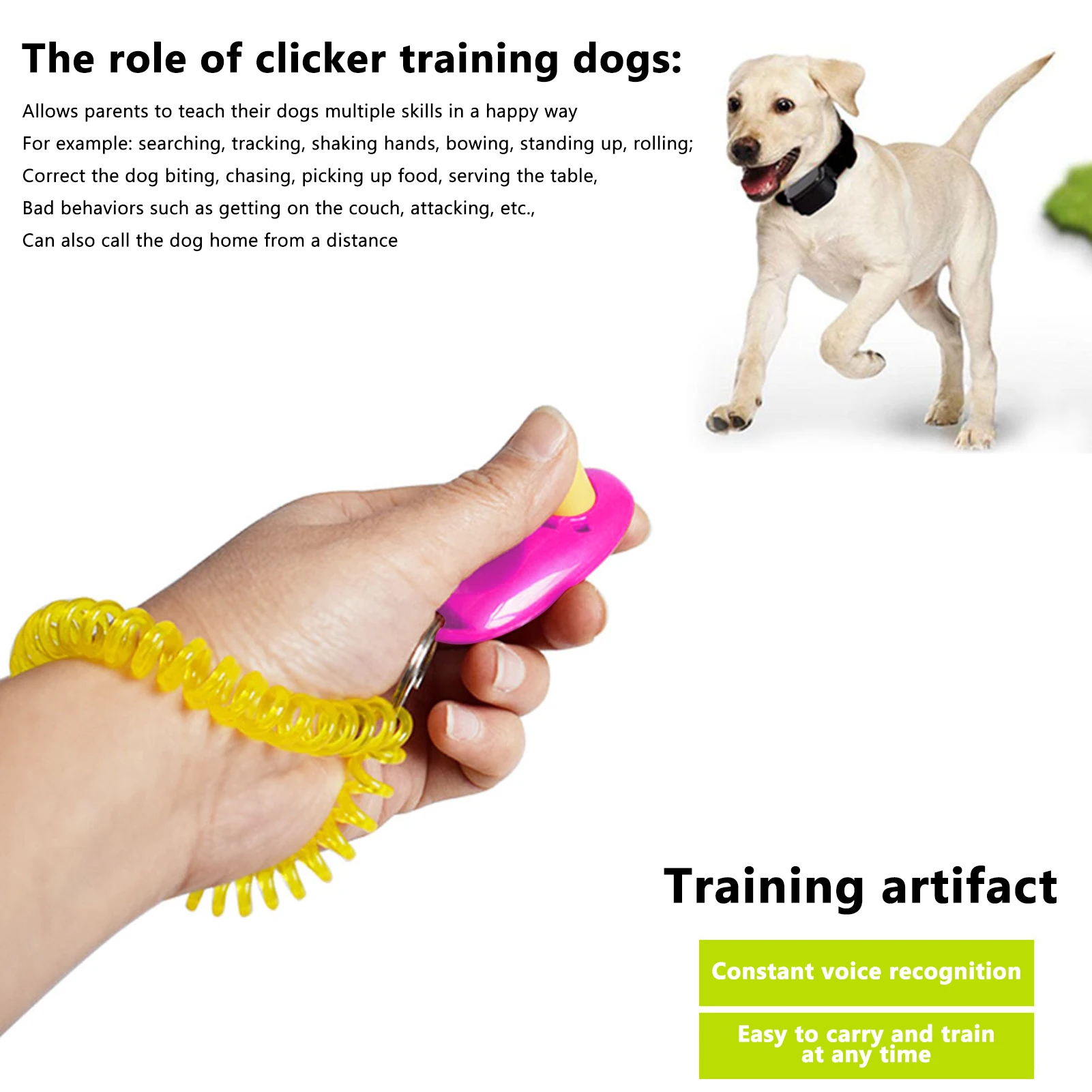 Naminių Gyvūnų, Šunų Mokymo Clicker Universalus Gyvūnų Šunų Treneris Garso Paklusnumo Pagalba, Riešo Dirželis, Mokymo Priemonė, Naminių Gyvūnų Reikmenys, Šunų Reikmenys