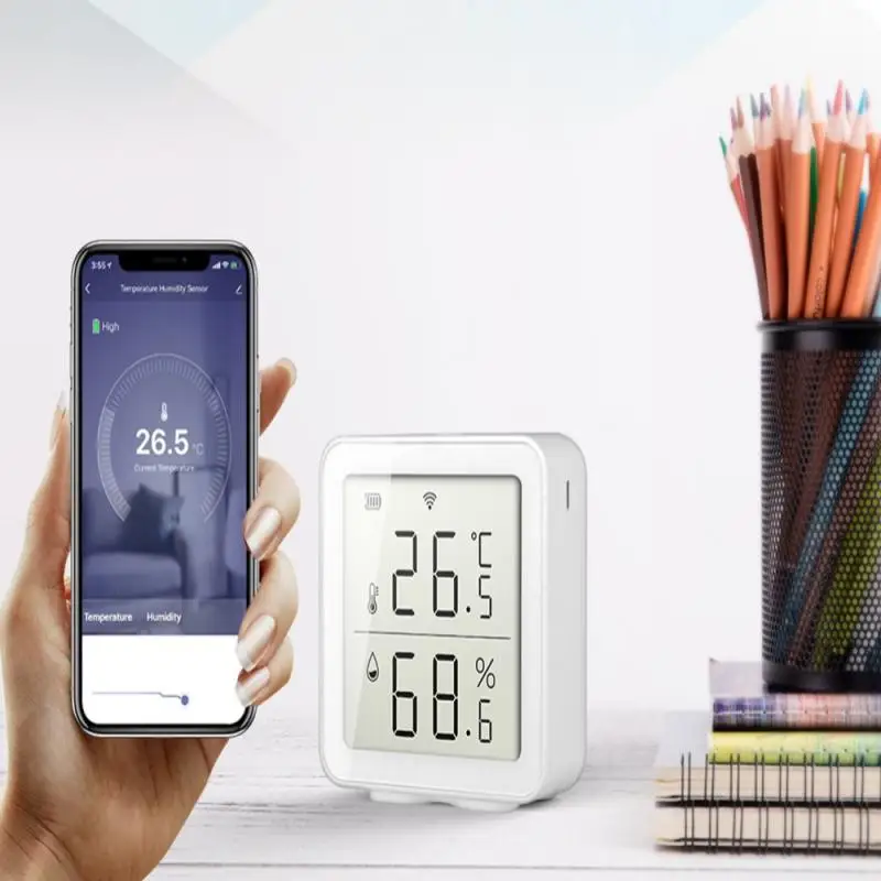Tuya WIFI Temperatūros Ir Drėgmės Jutiklis Drėgmėmačiu Protingas Termometras Su LCD Ekranu Darbo Su Smart Gyvenimas/Alexa