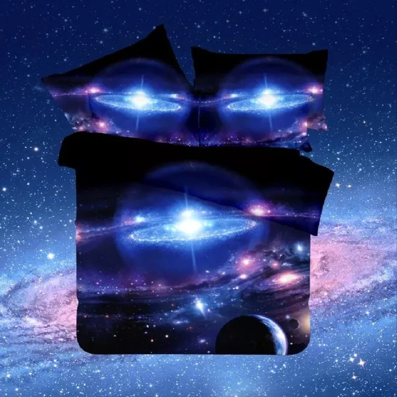 3d galaxy žvaigždžių patalynės komplektas antklode/doona padengti paklode pagalvių užvalkalai 3/4pcs patalyne, karalienė twin XL lova